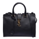 YSL Petit CABAS 縮寫金屬LOGO小牛皮手提/斜背醫生包(黑色) product thumbnail 1