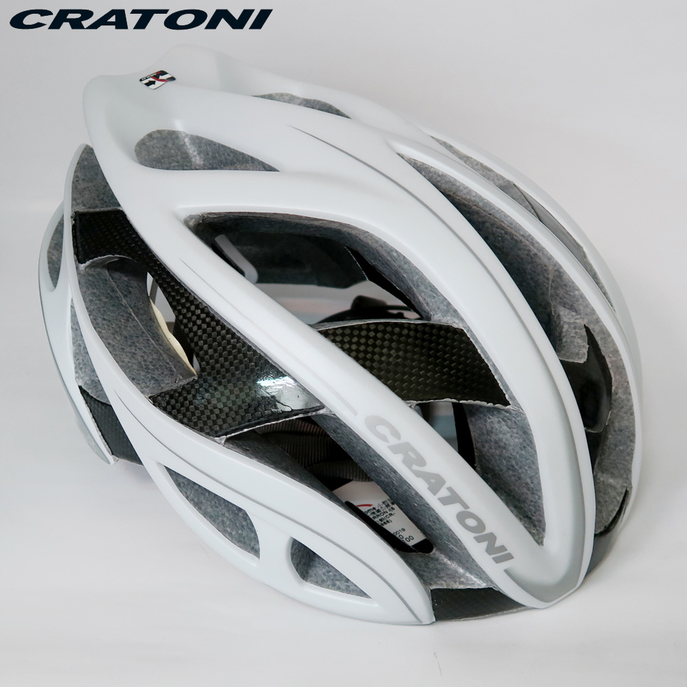 CRATONI 德國專業品牌 TERRON 公路車用安全帽/碳纖維支架-白銀