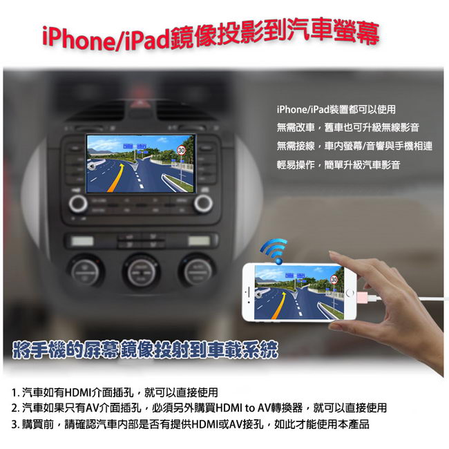 HM07自動款iPhone/iPad HDMI鏡像影音線(隨插即用)