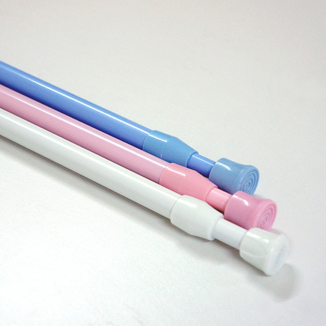 布安於室-3色款門簾伸縮桿約64-102cm(3入組-粉藍*1+粉紅*1+白色*1)