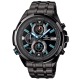 EDIFICE 雙黑光LED霓虹照明賽車腕錶(EFR-536BK-1A2)-黑x藍時針/48mm product thumbnail 1
