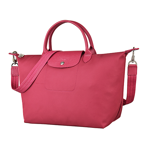 LONGCHAMP經典LE PLIAGE NEO系列尼龍手提斜背包(中/覆盆子)