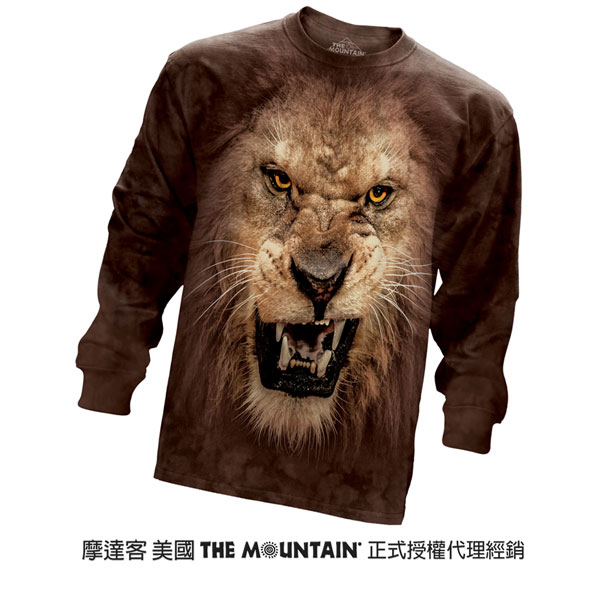 摩達客 美國進口The Mountain 獅吼臉 純棉長袖T恤