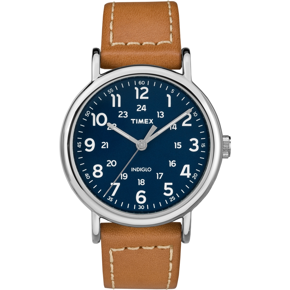 TIMEX 天美時 Weekender 週末系列 復刻手錶-藍x棕色/40mm