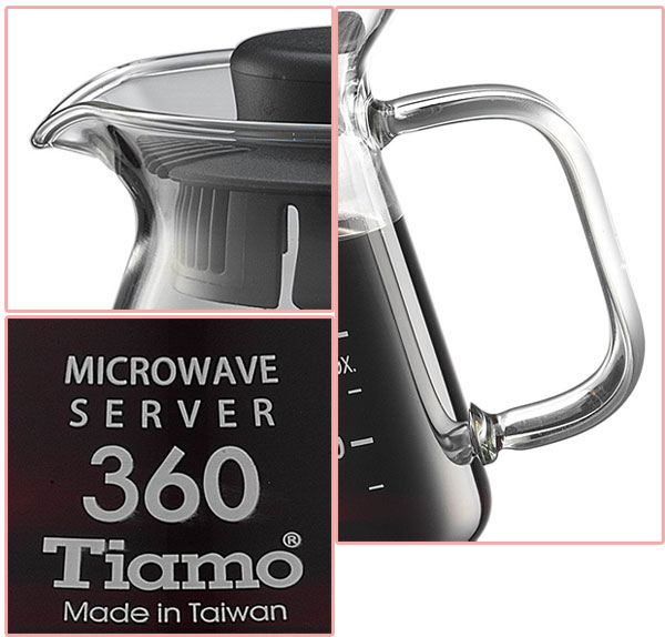 Tiamo 耐熱玻璃壺 360cc(玻璃把手)-五色