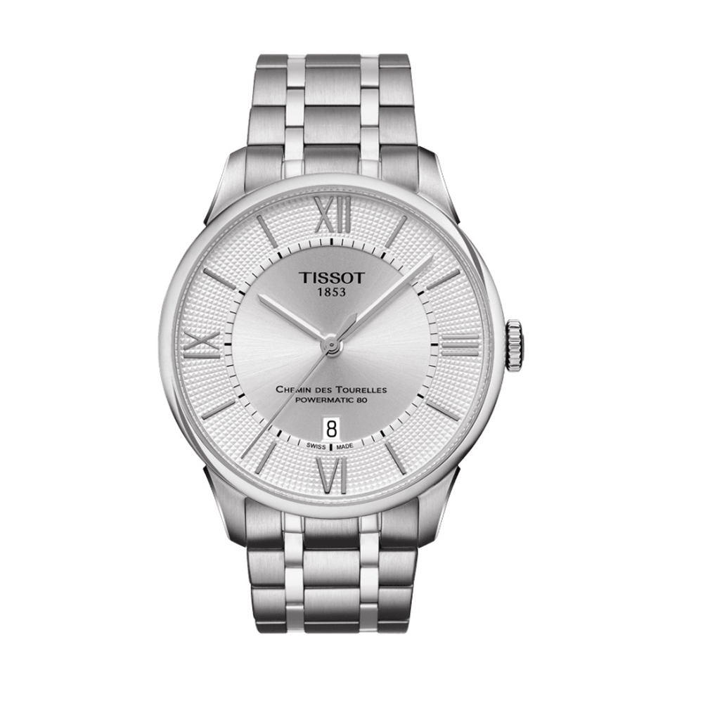 TISSOT 天梭 杜魯爾動力80 現代風格機械鍊帶腕錶-銀x羅馬字/42mm