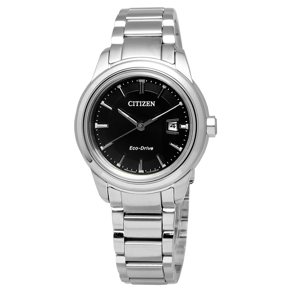 CITIZEN 都會品味光動能不鏽鋼手錶(FE1070-55E)-黑色/30mm