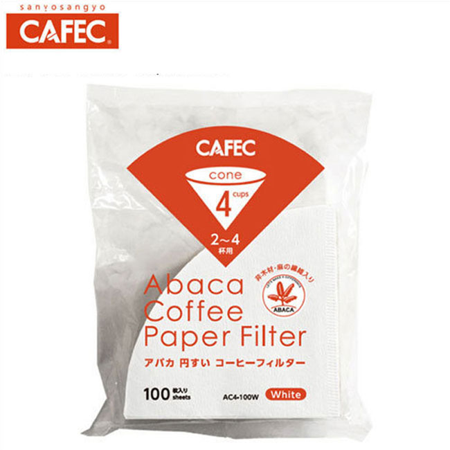 CAFEC AC4-100W V02麻纖維咖啡濾紙100入*2包(HG5003W*2)