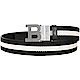 BALLY B BUCKLE B字母釦黑白條紋織帶牛皮腰帶(雙面用/黑色) product thumbnail 1