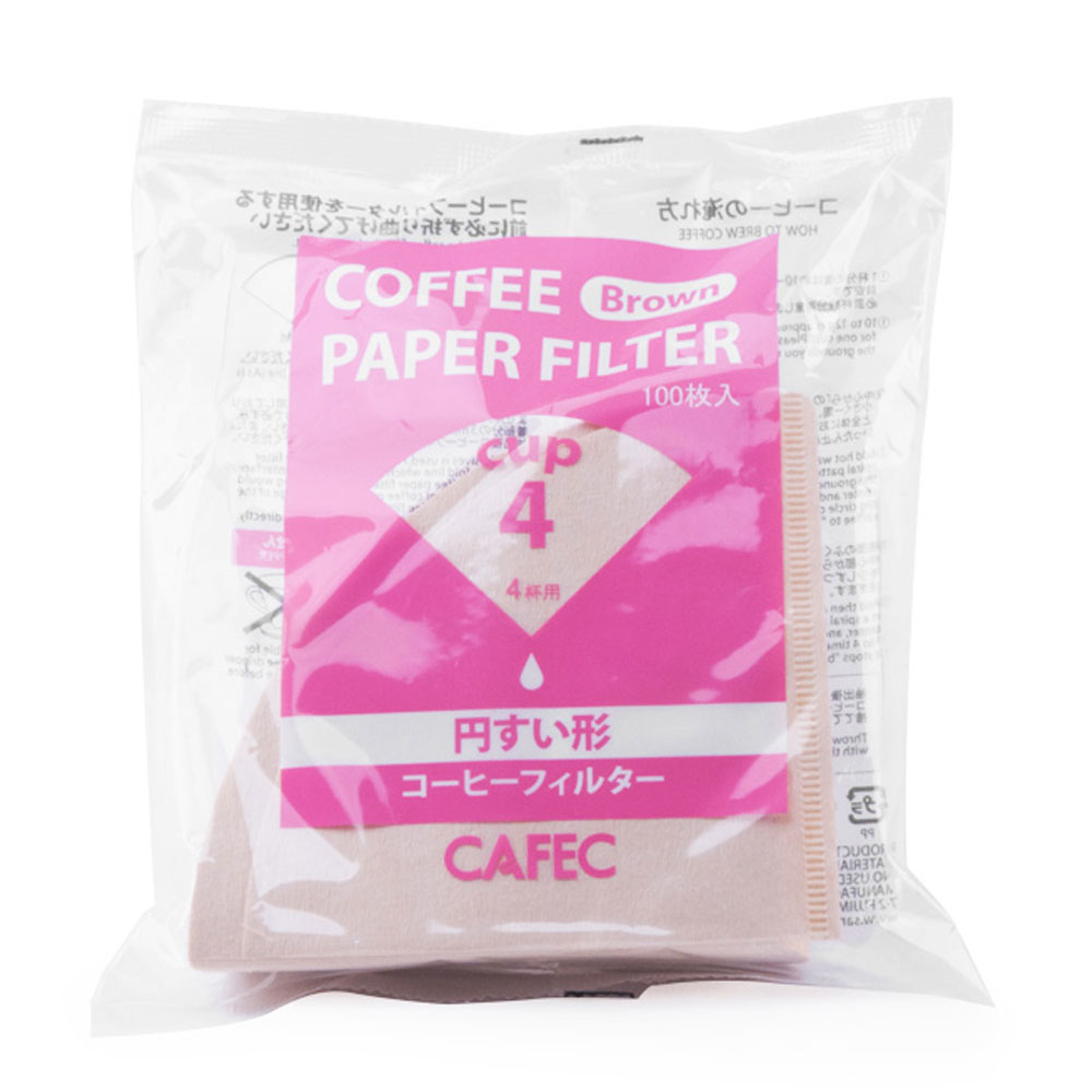 日本三洋CAFEC CC4-100B V型咖啡濾紙100入無漂白*4包入(HG5566)