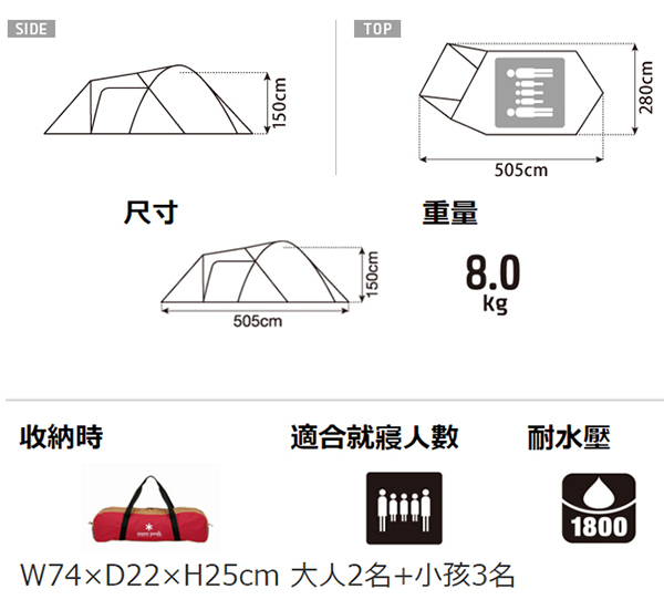 Snow Peak Amenity五人帳篷組 SDE-001R (原SDE-001)