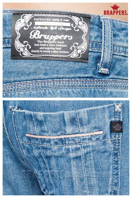 BRAPPERS 女款 Boy Friend Jeans-女用3D八分反折褲-淺藍