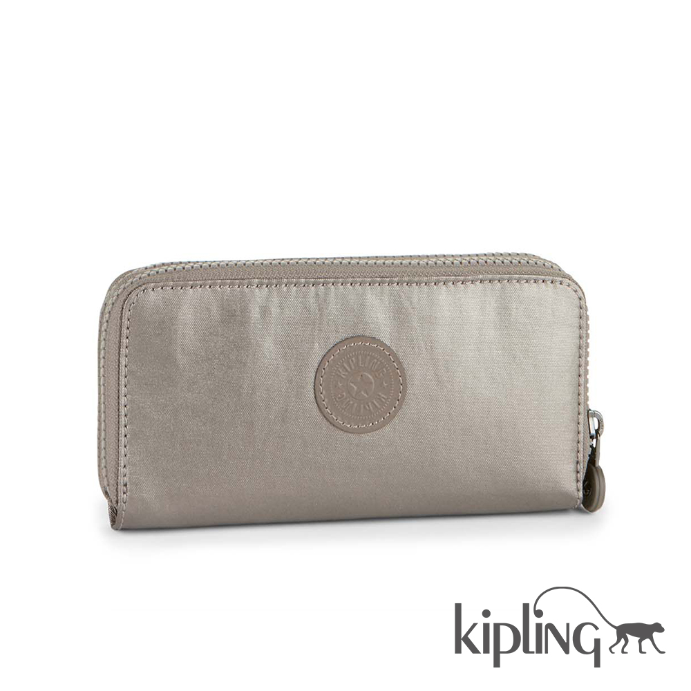 Kipling 長夾 金屬銀河素面-小