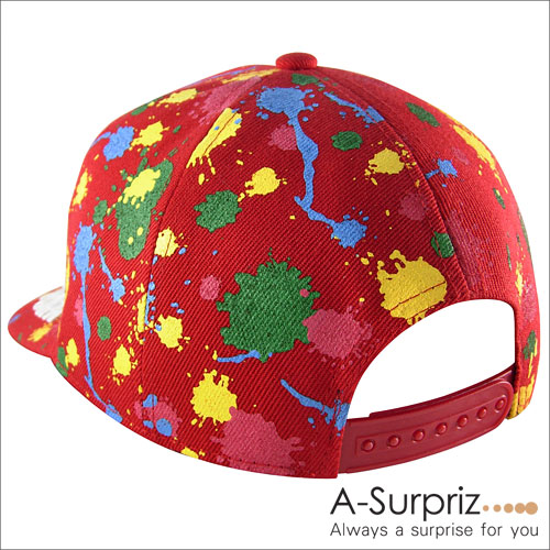 A-Surpriz 噴墨藝術塗鴨NY棒球帽(狂野紅)