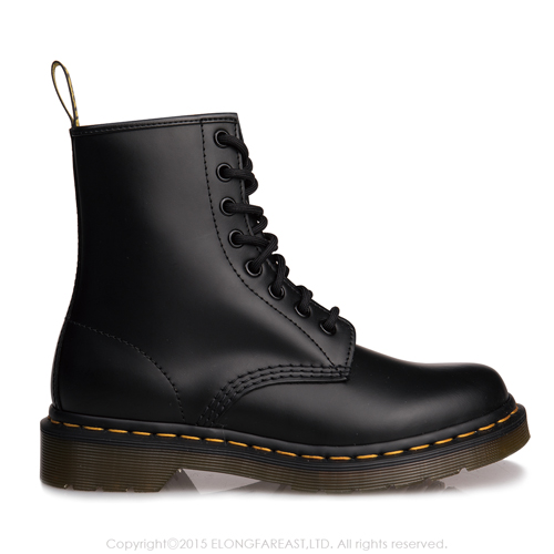 Dr.Martens-經典1460 8孔亮皮馬汀靴-女款-黑色