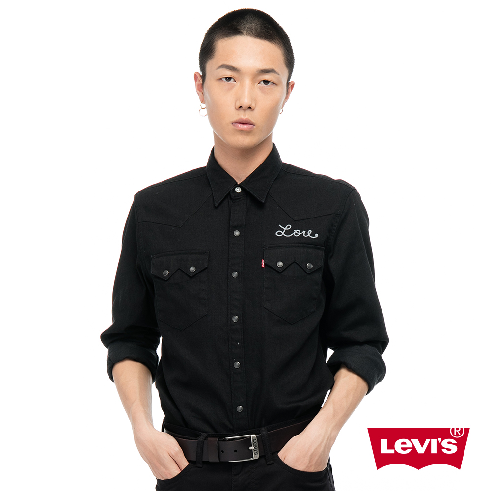 Levis 牛仔襯衫 男裝 立體刺繡 雙口袋 珍珠扣