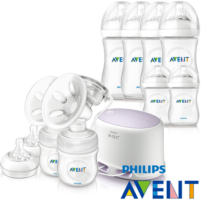 PHILIPS AVENT輕乳感專業型雙邊電動吸乳器+親乳感PP防脹氣奶瓶(125ml*2