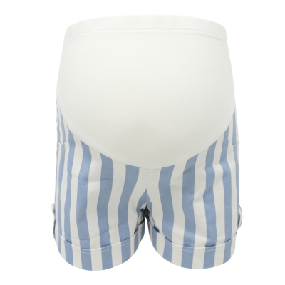 【ohoh-mini 孕婦裝】熱情海洋條紋反折孕婦短褲