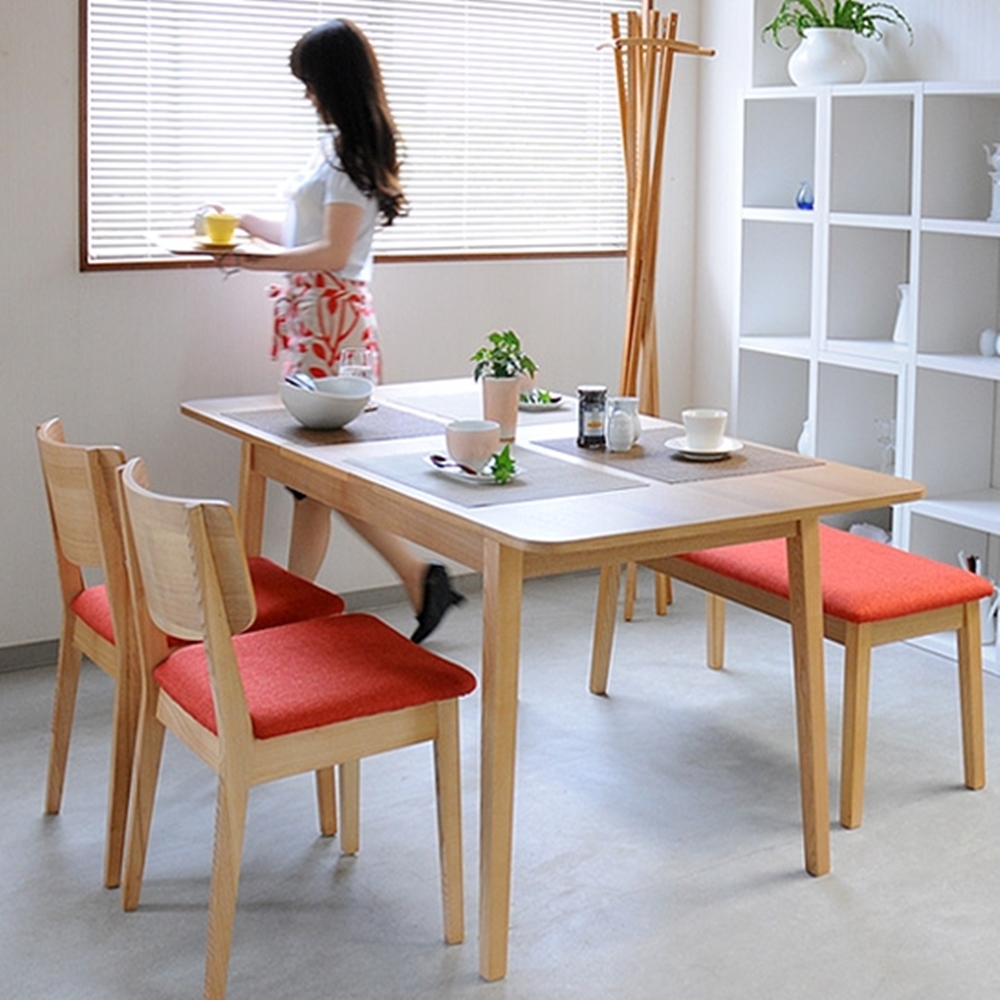 日本直人木業傢俱-一桌2椅1長凳-START簡單美學餐桌椅