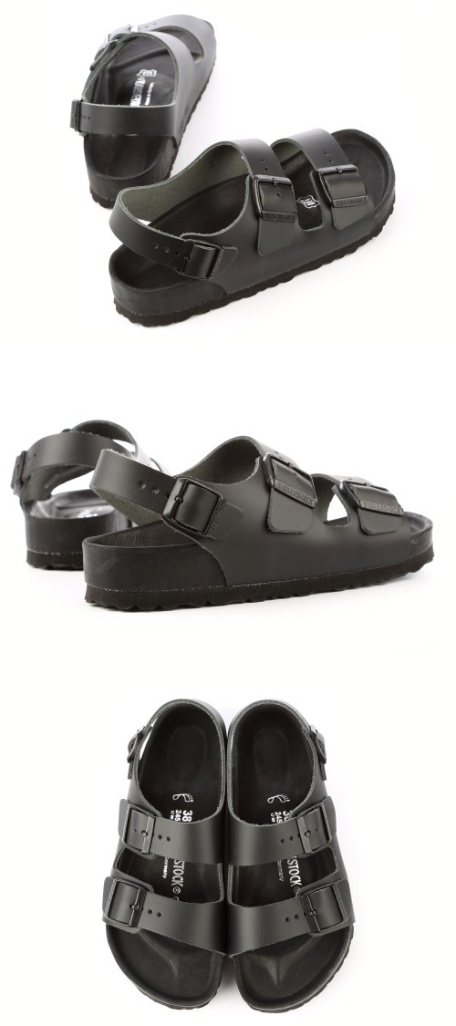 勃肯BIRKENSTOCK 948211。米蘭繫踝二條拖鞋(黑)