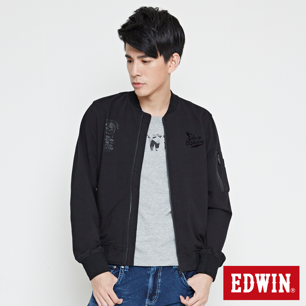 EDWIN MA1純棉飛行外套-男-黑色