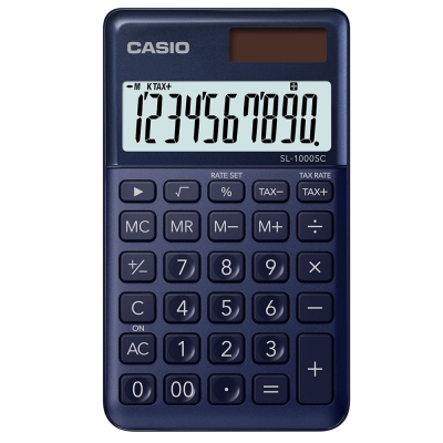 casio 10位元時尚霧面系列攜帶型計算機(sl-1000sc-ny)-星空藍