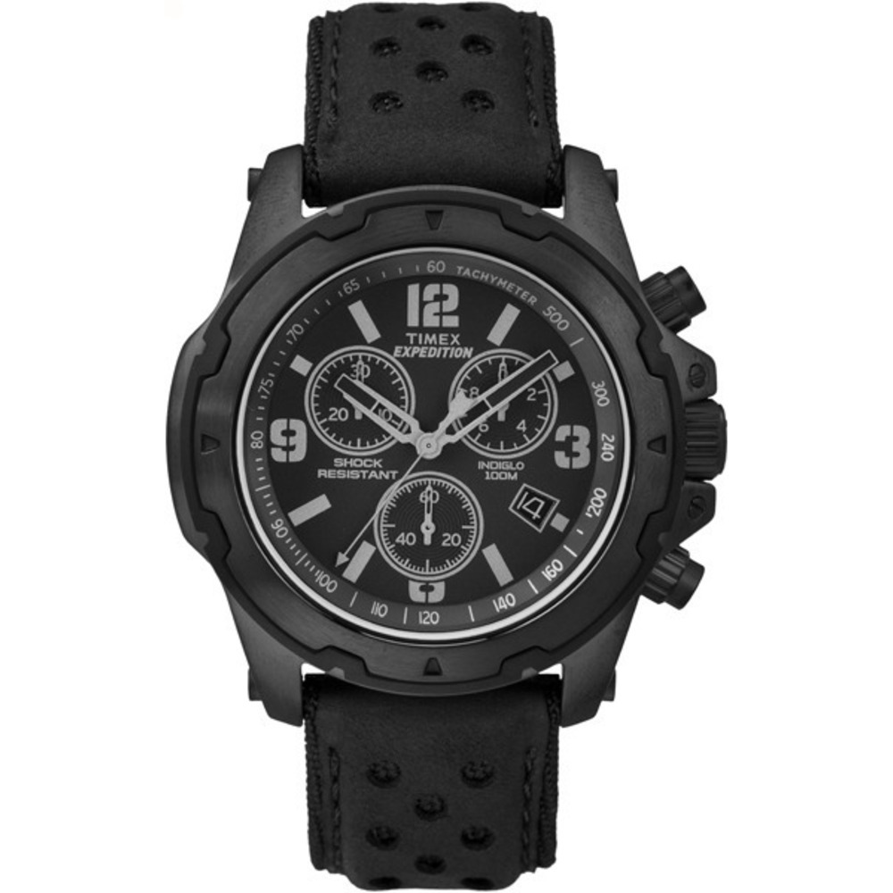 TIMEX 天美時遠征軍錶計時腕錶系列-黑殼/黑帶-43mm