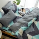 絲薇諾 MIT精梳純棉 笛卡兒 藍 雙人加大6尺 薄床包薄被套組 product thumbnail 1
