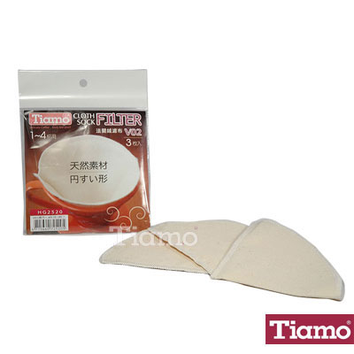 Tiamo V02法蘭絨濾布1-4杯用 3枚入(HG2520)