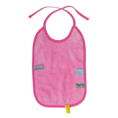 荷蘭Snoozebaby綁帶式布標圍兜-粉紅色-單一尺寸
