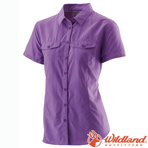 Wildland 荒野 W1203-29紫羅蘭 女 排汗抗UV短袖襯衫
