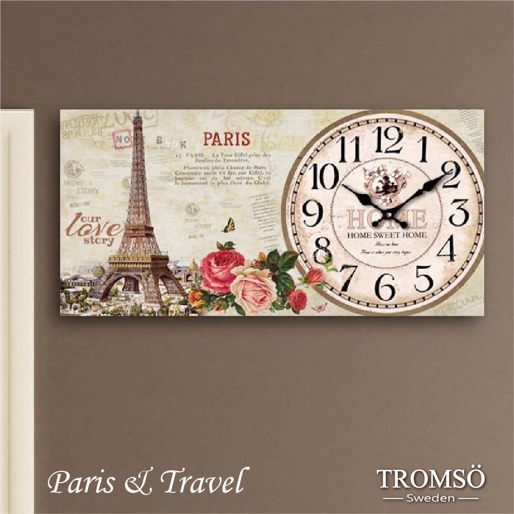 TROMSO無框畫時鐘-鐵塔旅程(橫式)