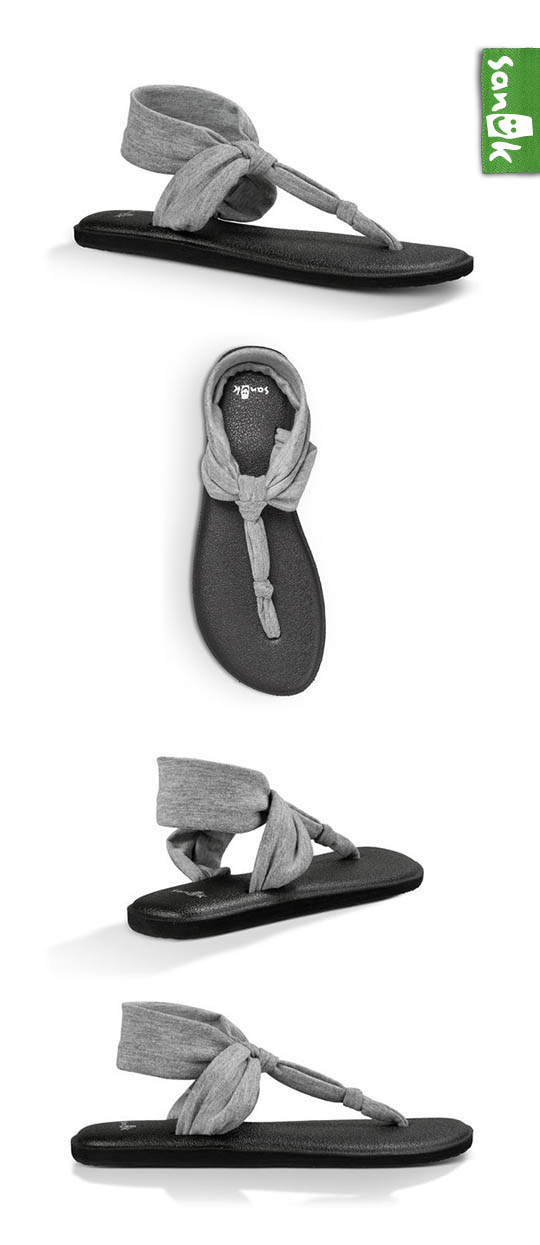 SANUK 輕量設計瑜珈墊人字涼鞋-女款(灰色)
