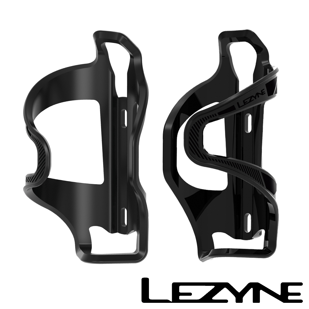 LEZYNE-FLOW CAGE SL側抽塑鋼左右水壺架組(黑)