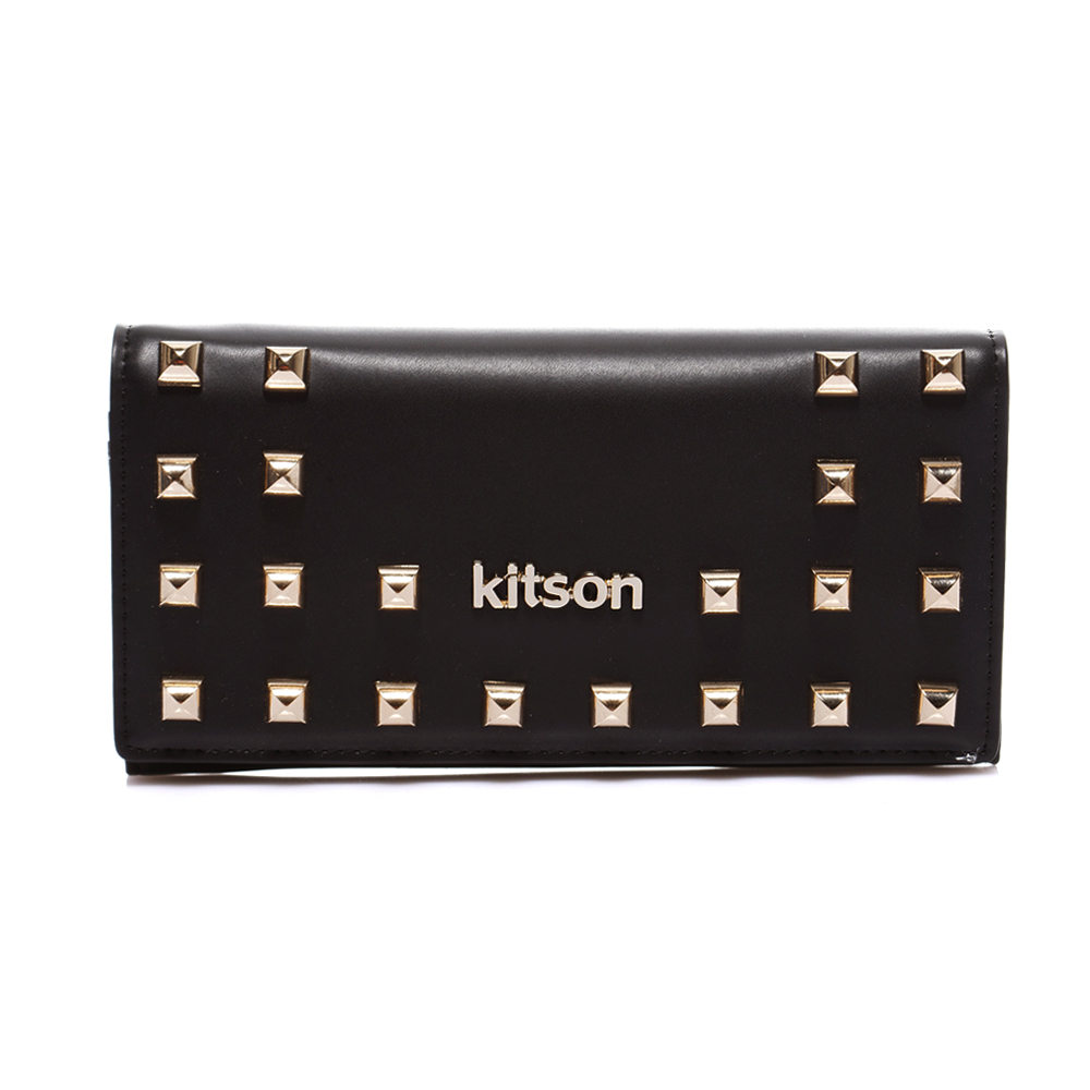 kitson Rock 鉚釘長皮夾-BLACK