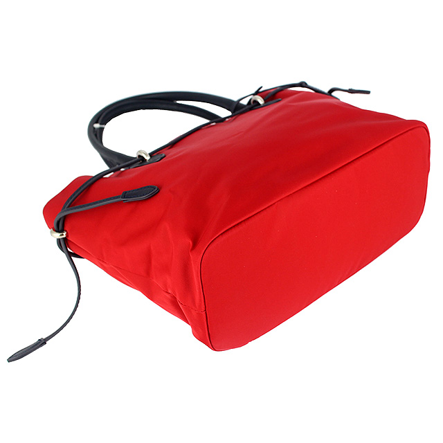 agnes b. voyage 紅色尼龍布拉繩吊牌托特包(小)