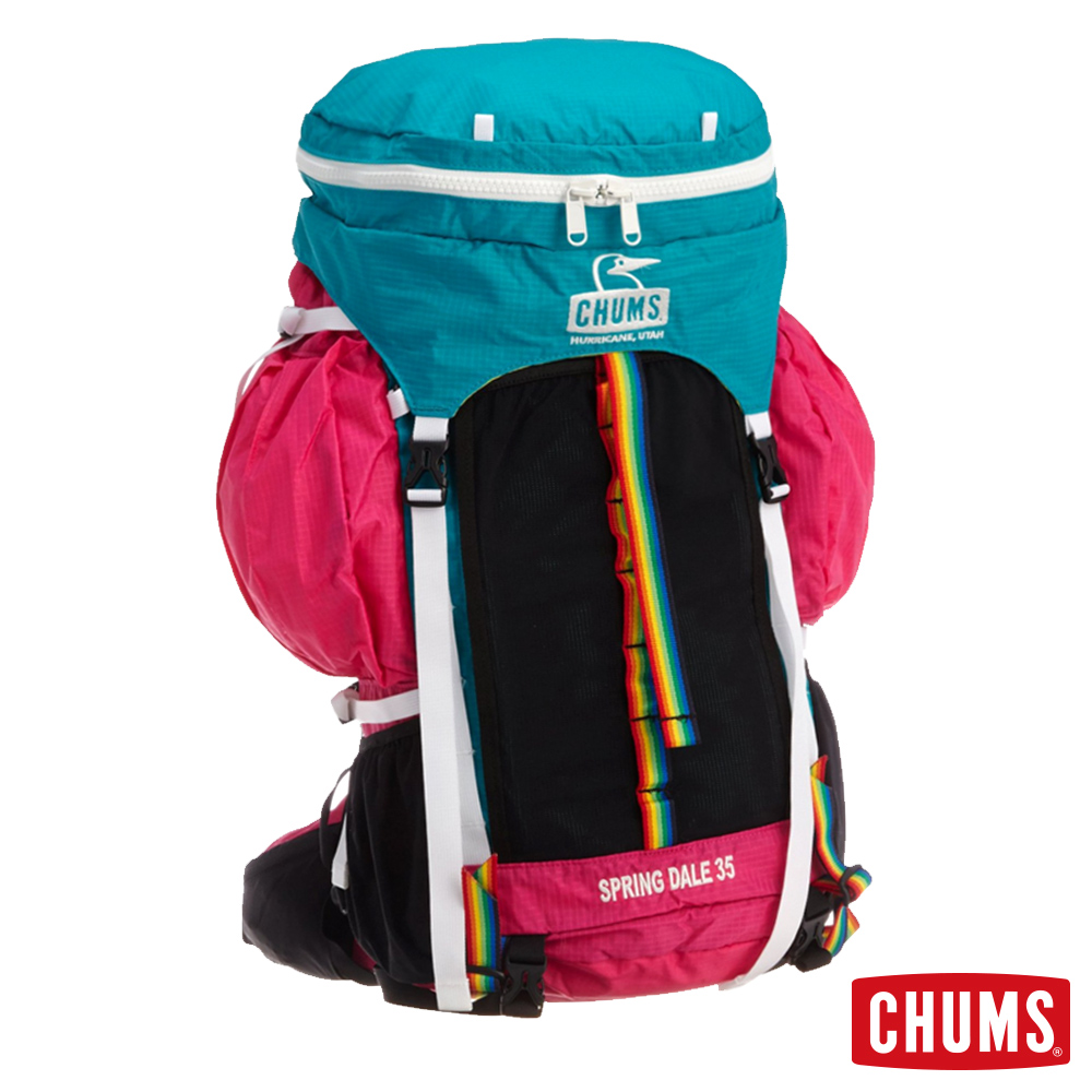 CHUMS 日本Spring Dale 35L 大登山背包附雨罩藍綠/粉紅| 運動/登山包 
