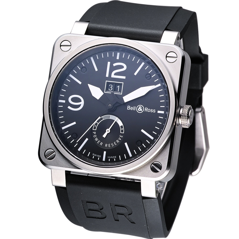 Bell & Ross 動力儲存大視窗自動機械腕錶-黑/42mm