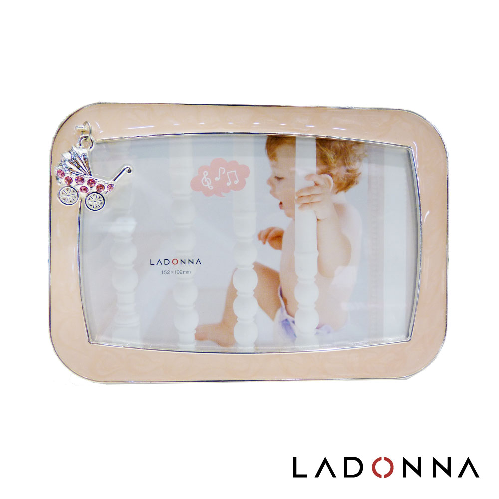 日本 LADONNA Baby 親親寶貝 水晶娃娃車 4X6相框粉紅 MB49-P-PK