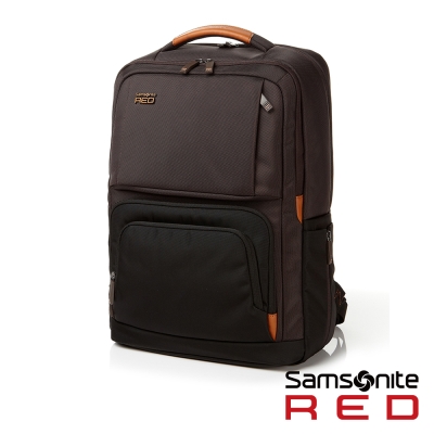 Samsonite RED EGERTON超大容量點綴色塊後背包L15.6吋(茶褐)