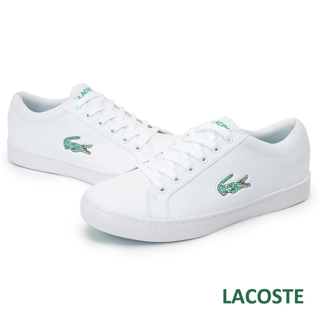 LACOSTE 女用休閒鞋-白/綠