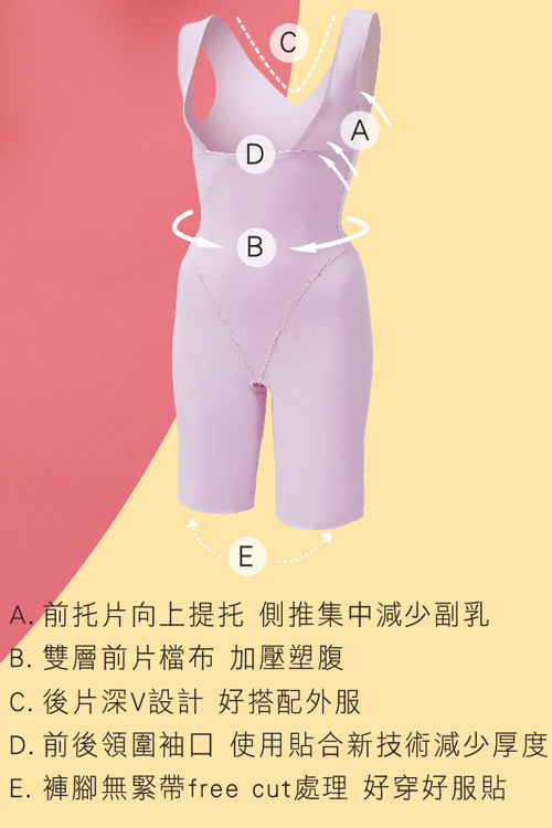 思薇爾 舒曼曲現系列M-XL輕塑型全身束衣(裸粉色)