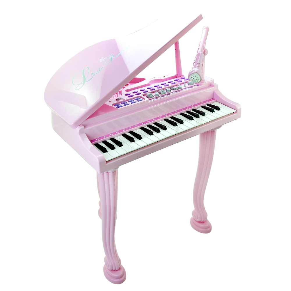 《Princess Piano》三角鋼琴造型可接MP3附麥克風組裝式電子琴