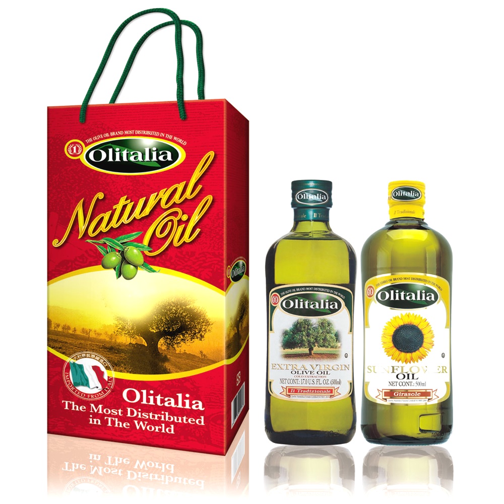 Olitalia奧利塔冷壓橄欖油+葵花油禮盒組500mlx2