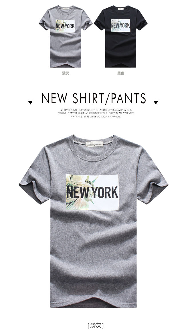 Monkey Shop 正韓情侶NEW YORK自由女神印花短袖T恤-2色