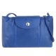 Longchamp Le pliage Cuir小羊皮輕巧斜背包(藍色) product thumbnail 1