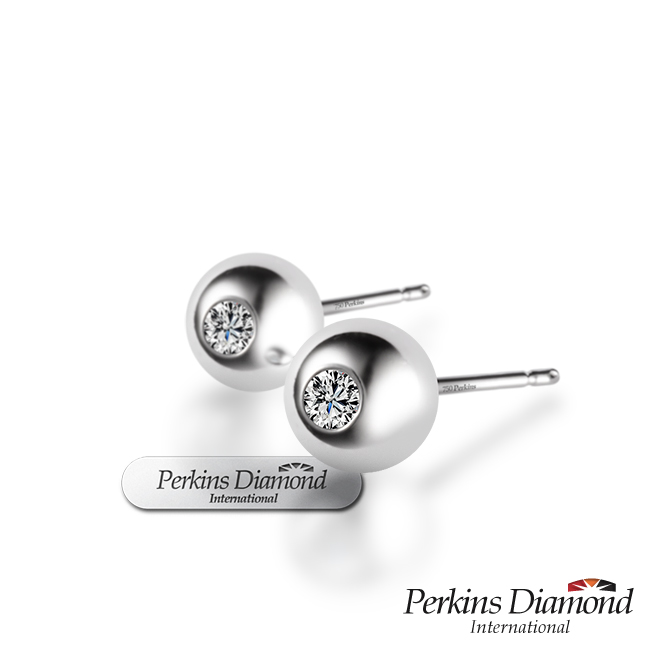 PERKINS 伯金仕 - Anne系列 18K金 0.10克拉鑽石耳環