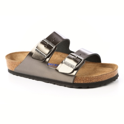 勃肯BIRKENSTOCK 1000292。亞利桑那經典二條拖鞋(鐵灰金)