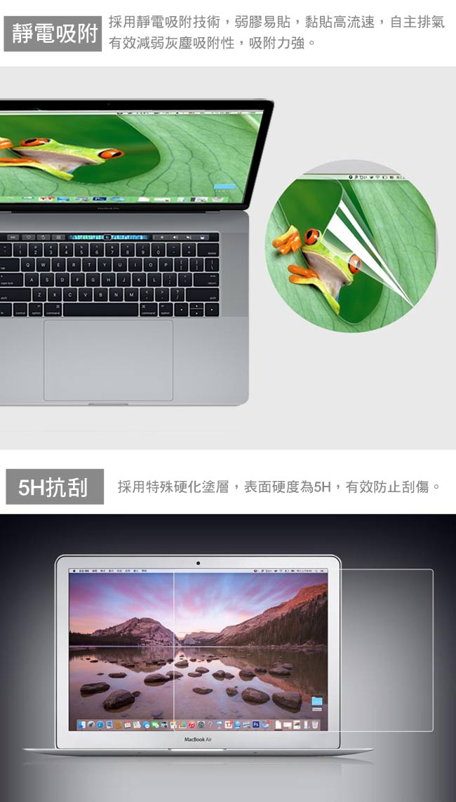 2016新款MacBook Pro Retina 15吋 霧面高透高硬度5H螢幕保護貼