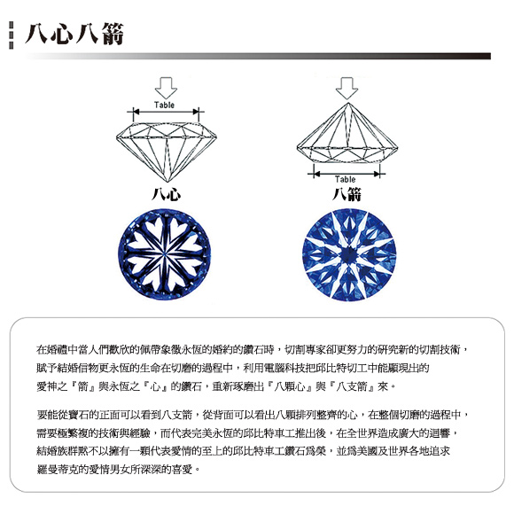 Wings 花語心情 閃耀八心八箭方晶鋯石美鑽耳環